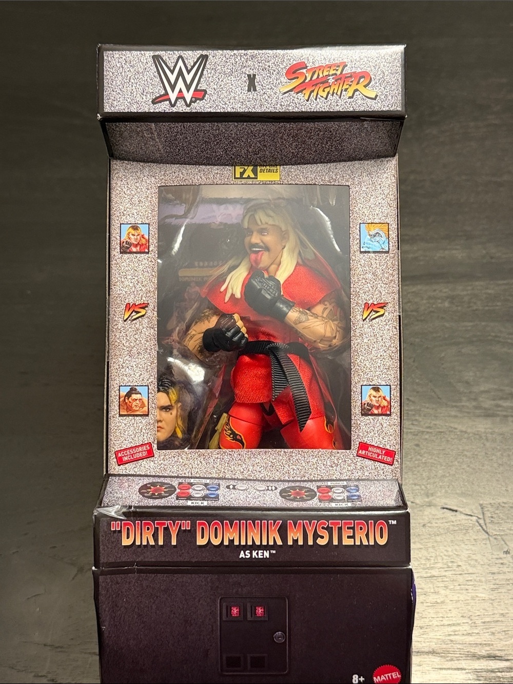 WWE Street Fighter Dirty Dominik Mysterio Action Figure - Red, Black